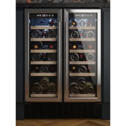 Front view of Culina UBSSWC60DD 60cm dual-zone wine cooler with twin doors and LED display