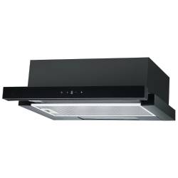 Front view of Culina UBSTH60BK.1 60cm telescopic cooker hood in stainless steel with rocker controls