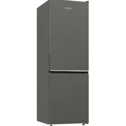 Front view of Indesit INK21411G4UK 6040 no frost fridge freezer in silver finish