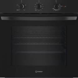 Front view of Indesit IO232HBUK built-in black single oven with XXL capacity