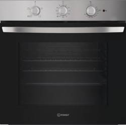 Front view of Indesit IO232HXUK built-in single oven in stainless steel finish