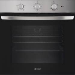 Front view of Indesit IO233XUK built-in single oven in stainless steel finish