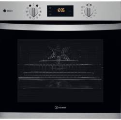 Front view of Indesit KFWS3844HIXUK built-in steam oven in stainless steel