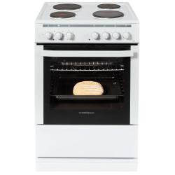 Front view of NordMende CSE63WH 60cm electric cooker in white
