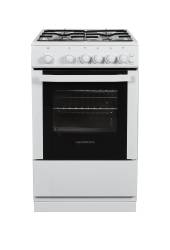 Front view of NordMende CSG52LPGWH 50cm LPG gas cooker in white
