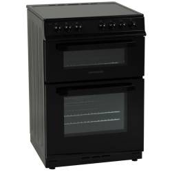 Front view of NordMende CTEC61BK electric cooker in black