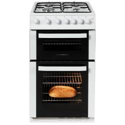 Front view of NordMende CTG51WH 50cm gas cooker in white