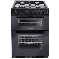 Front view of NordMende CTG61LPGBK 60cm LPG gas cooker in black