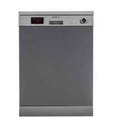 Front view of NordMende DW67DIX dishwasher in dark inox finish