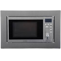 Front view of NordMende NM825BIX built-in microwave in stainless steel finish