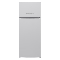 Front view of NordMende RFF266WH fridge freezer in white finish