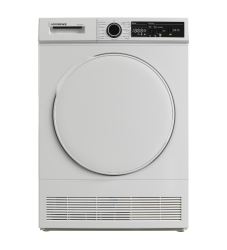 Front view of NordMende TDC81WH 8kg condenser dryer in white