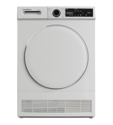 Front view of NordMende TDC91WH 9kg condenser dryer in white