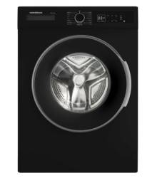 Front view of NordMende WMT1271BL 7kg washing machine in black