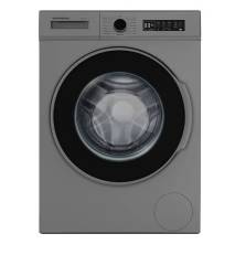 Front view of NordMende WMT1271SL 7kg washing machine in silver