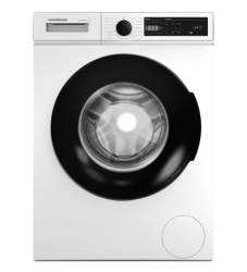 Front view of NordMende WMT1281WH 8kg washing machine in white