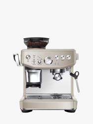 Front view of Sage Barista Express Impress in Almond Nougat finish