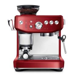 Front view of Sage Barista Express Impress in Red Velvet Cake finish
