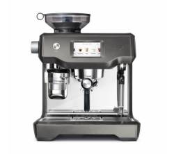 Front view of Sage Oracle Touch espresso machine in Black Stainless Steel finish