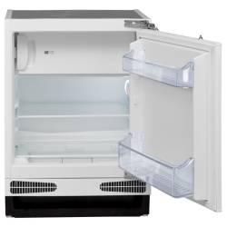 Front view of the Cata FBUIB60E Built-Under Fridge with Ice Box with an open door