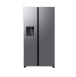 Front view of the Samsung RS70F64KETEU 91cm Side by Side American Fridge Freezer - Silver