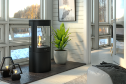 Henley Berlin Bioethanol Stove with three-sided glass design
