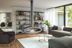 Henley Budapest Silver Bioethanol Ceiling Fireplace with floating effect