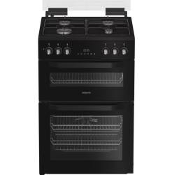 Hotpoint HDD6GDC2B1 dual fuel double cooker 60cm black finish