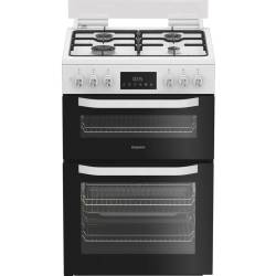 Hotpoint HDD6GDC2W dual fuel double cooker in white 60cm