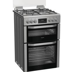 Hotpoint HDD6GDC2WX dual fuel double cooker in inox 60cm