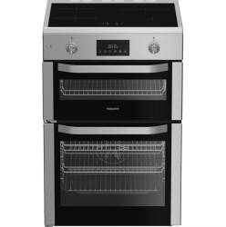 Hotpoint HDE6IDC2X induction double cooker in inox 60cm