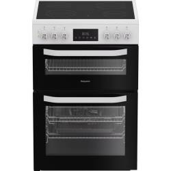 Hotpoint HDE6VDW electric double cooker in white 60cm