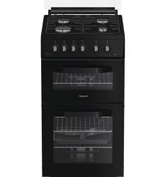 Hotpoint HDG5GCB gas double cooker black, 50cm freestanding cooker, Dalzells