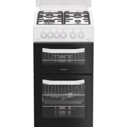 Hotpoint HDG5GCW gas double cooker white, 50cm freestanding cooker, Dalzells