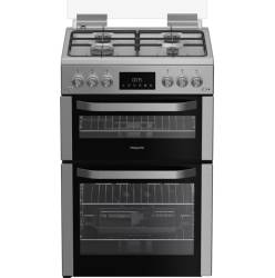 Hotpoint HDG6GDCX gas double cooker in inox 60cm