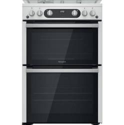 Hotpoint HDM67G0C2CX stainless steel gas double cooker 60cm