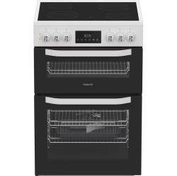 Hotpoint HTE6VDCW electric twin cooker in white 60cm