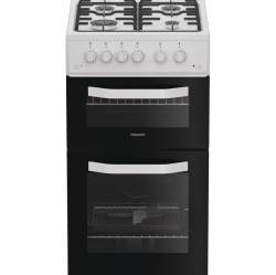 Hotpoint HTG5GCW gas twin cooker white, 50cm freestanding cooker, Dalzells