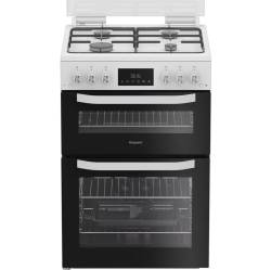 Hotpoint HTG6GDCW gas twin cooker in white 60cm