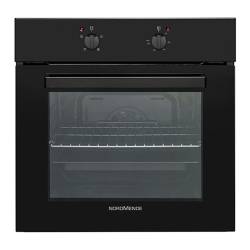Image of the Nordmende SO106BL Built-In Single Fan Oven in sleek black glass finish