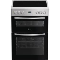 Indesit IDE6VDCS1 electric double cooker silver, 60cm freestanding cooker, Dalzells