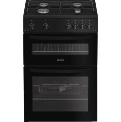 Indesit IDG6GB gas double cooker black, 60cm freestanding cooker, Dalzells