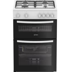 Indesit IDG6GW gas double cooker white, 60cm freestanding cooker, Dalzells
