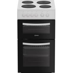 Indesit ITE5EMW electric twin cooker white, 50cm freestanding cooker, Dalzells