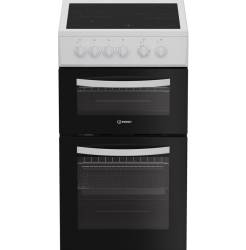 Indesit ITE5VMW electric twin cooker white, 50cm freestanding cooker, Dalzells