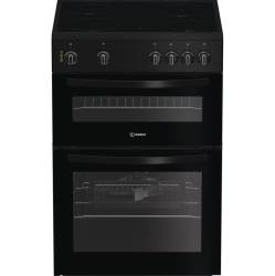 Indesit ITE6VMB electric twin cooker black, 60cm freestanding cooker, Dalzells
