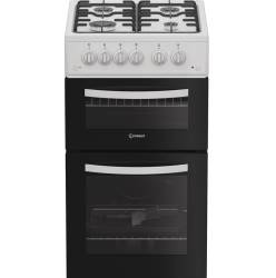 Indesit ITG5GMW gas twin cooker white, 50cm freestanding cooker, Dalzells