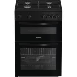 Indesit ITG6GB gas twin cooker black, 60cm freestanding cooker, Dalzells