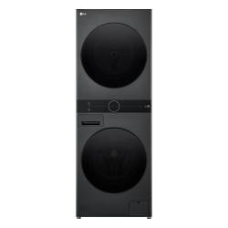 LG WT1210BBTN1 WashTower in Platinum Black front view
