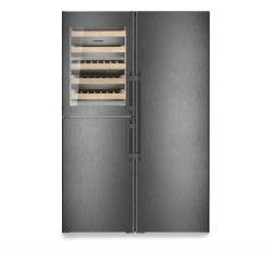Liebherr XRCbs 5295 Peak BlackSteel side-by-side wine and food storage fridge-freezer